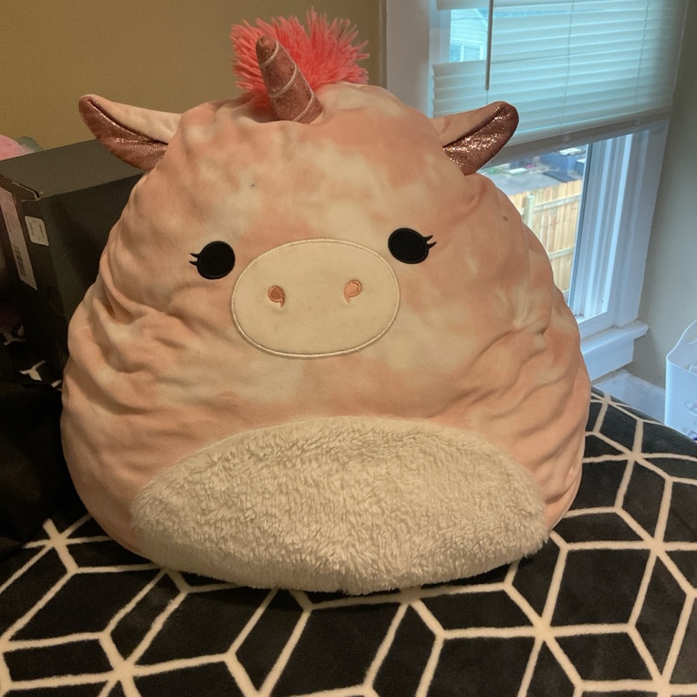 Squishmallows Pink and White Plush Toy